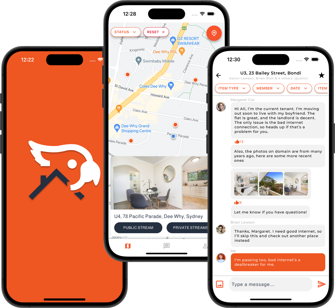 Mobile app screenshots