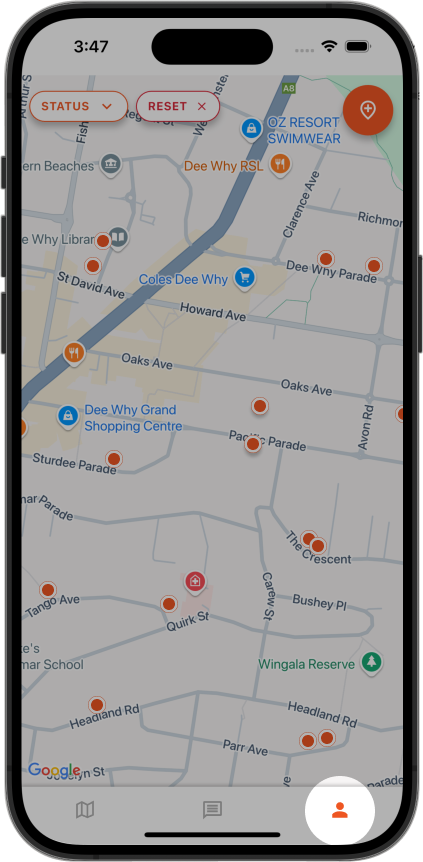 Screenshot showing the account navigation item