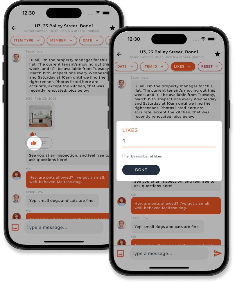 Thumbs up icon showing post likes and interaction count