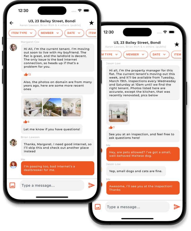 Public chat stream with visible messages and user icons